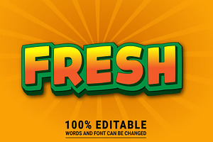 Fresh Vector 3d Editable Text