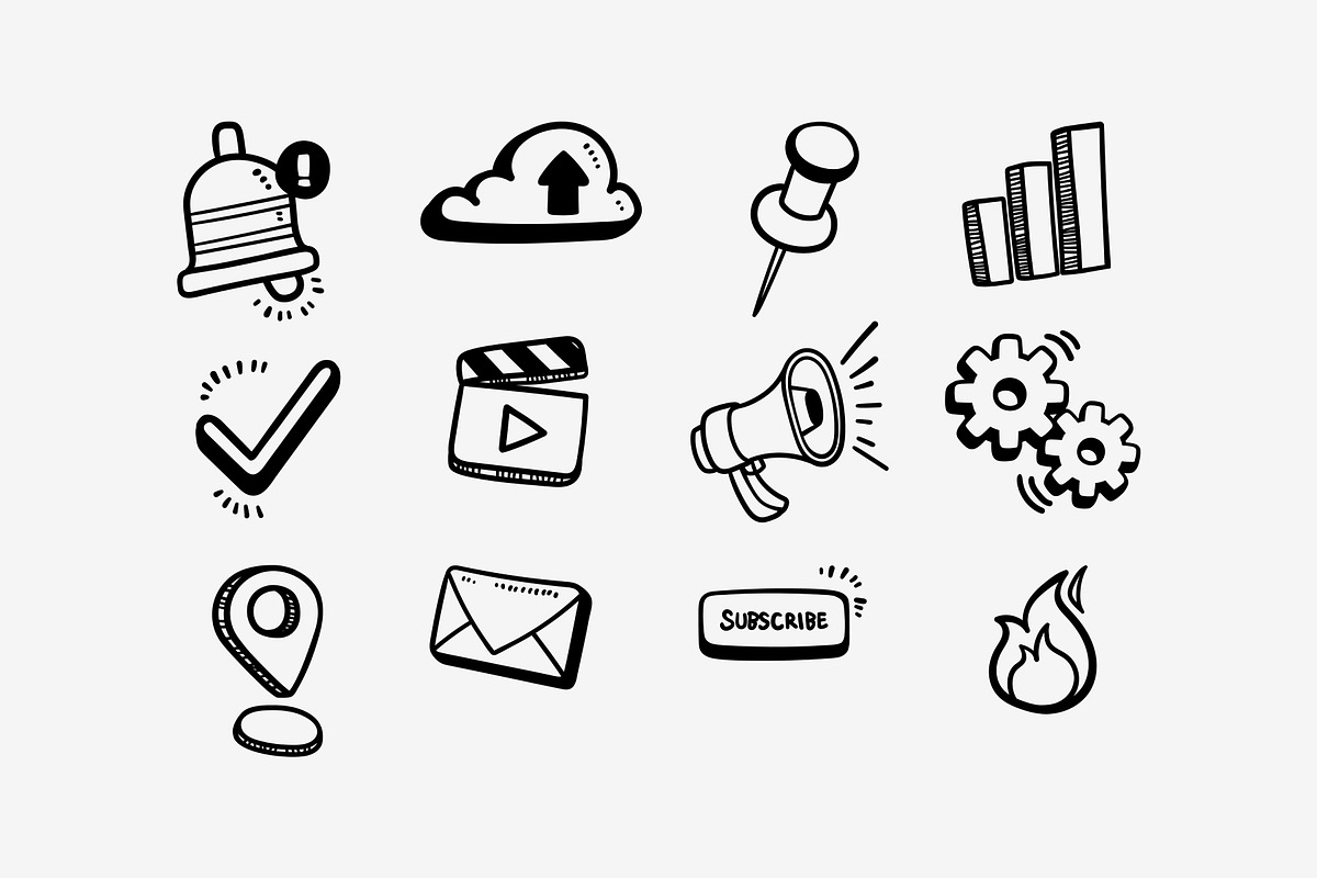 Social Media Doodle Illustration, an Object Graphic by SLAB! Design (Photo 3 of 3)