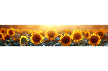 Sunlit Field of Vibrant Sunflowers, an Object Illustration by AlexArt