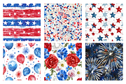 Watercolor Patriotic Day Pattern, a Pattern Graphic by Gloria Designed It (Thumbnail 3 of 3)