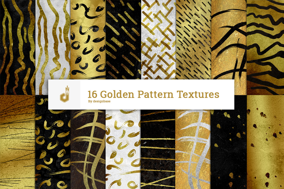 16 Golden Pattern Textures, a Pattern Graphic by Designbase (Photo 1 of 6)