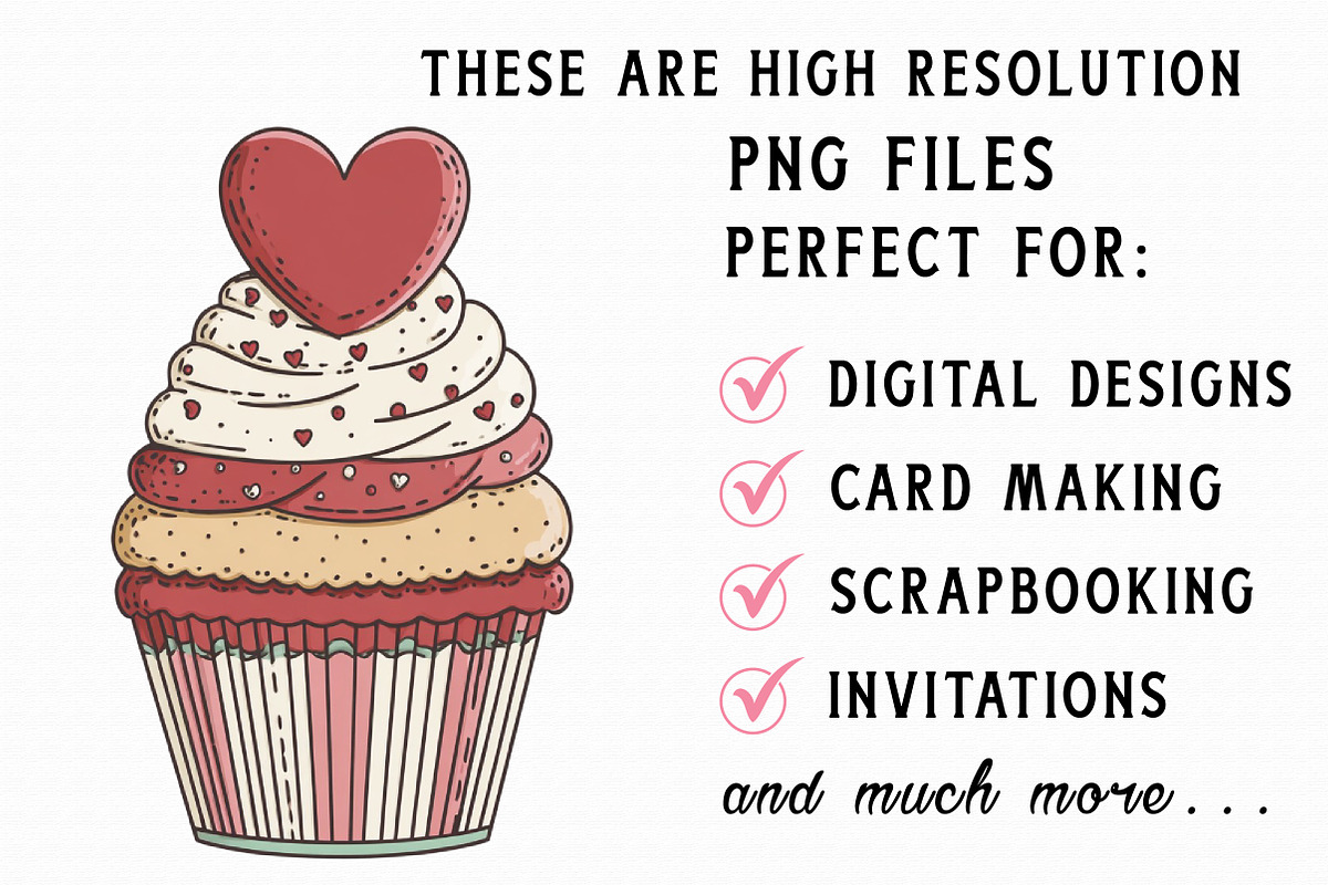 Valentine Cupcakes Clipart, an Illustration by Libby Wishes (Photo 5 of 6)