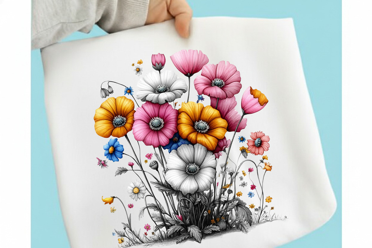 Whimsical Spring Poppy Flowers Clipa, an Illustration by designcity5 (Photo 3 of 5)