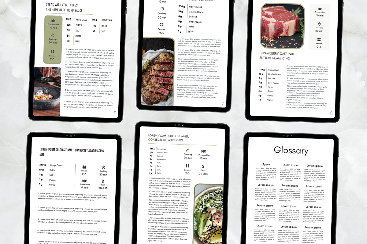 Minimal Recipe Ebook Template, a Magazine Template by PittaFinePrint (Photo 4 of 7)