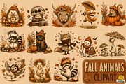 Vintage Fall Autumn Animals Clipart, an Object Graphic by Daisy Design (Thumbnail 1 of 14)