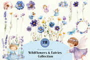 Blue & Purple Wildflowers and Fairie, a Decorative Illustration by OKArtHub (Thumbnail 1 of 12)