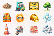 Cute Construction Watercolor Clipart, an Illustration by CreationArt (Thumbnail 5 of 7)
