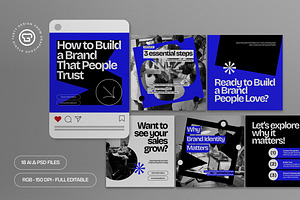 Blue Business Instagram Carousel, a Social Media Template by graphicook