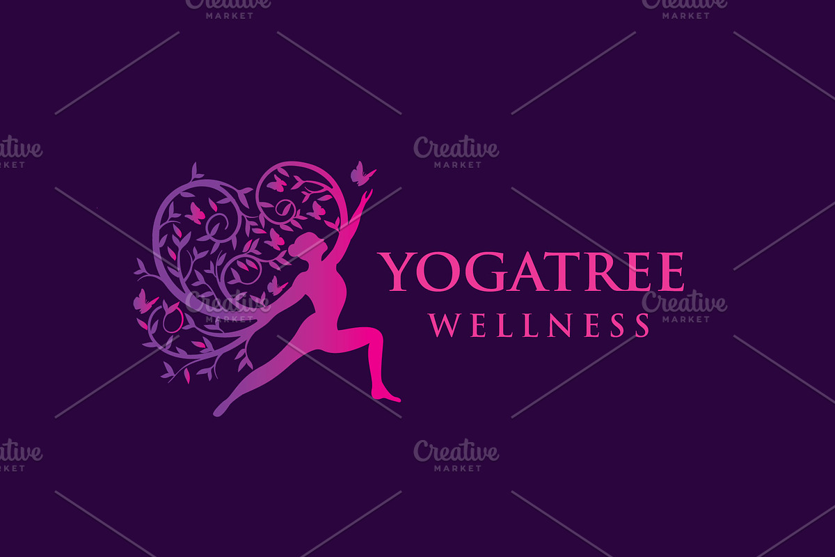 yoga tree wellness logo, a Branding & Logo Template by Mariyana (Photo 5 of 5)