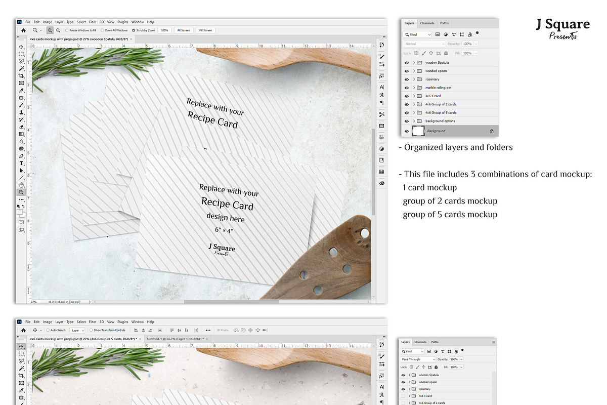 4x6 Recipe Card MockUp & Props, a Print Template by JSquarePresents (Photo 11 of 11)