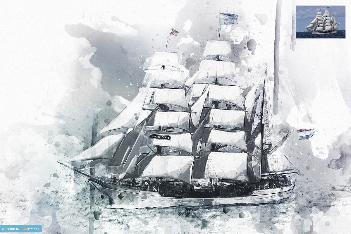 Aquarellexign Mixed Art, an Action Add-On by A R T M A R T (Photo 5 of 7)