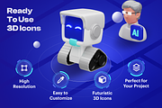 Artificial Intelligence 3D Icon Set, an Object 3D Model by Illustraly Design (Thumbnail 3 of 8)