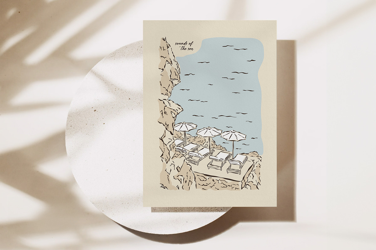 Mediterranean Vacation Print Posters, an Object Graphic by DesignThatMatters (Photo 6 of 13)