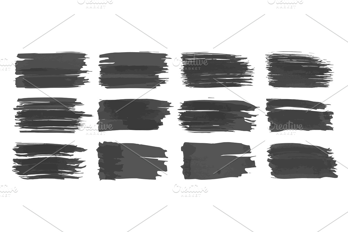 Paint brush. Black ink grunge brush, an Illustration by the8monkey