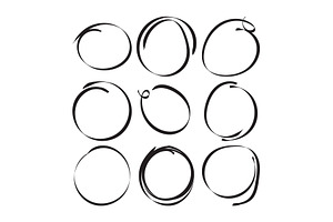 Hand Drawn Scribble Circles