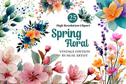 Spring Floral Clipart, an Illustration by DreamArtGraphic (Thumbnail 1 of 4)