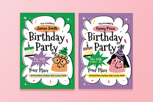 Green Kids Birthday Invitation, an Invitation Template by Aiyari Graphic
