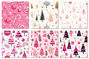 Pink Modern Christmas Digital Paper, a Texture Graphic by Dream Creation (Thumbnail 6 of 7)