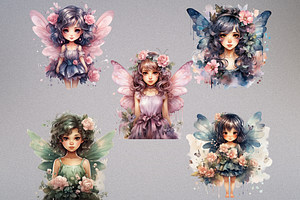 Cute Floral Fairy Cliparts