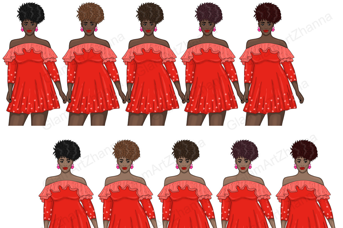 Be Mine Girls Clipart, a Person Illustration by GlamArtZhanna (Photo 5 of 5)
