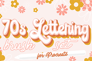 70s Lettering Procreate Brush Set