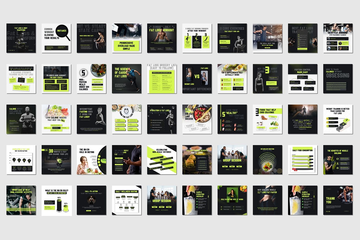 Canva Gym & Fitness Instagram Post, a Social Media Template by TheBrightGrap (Photo 14 of 17)