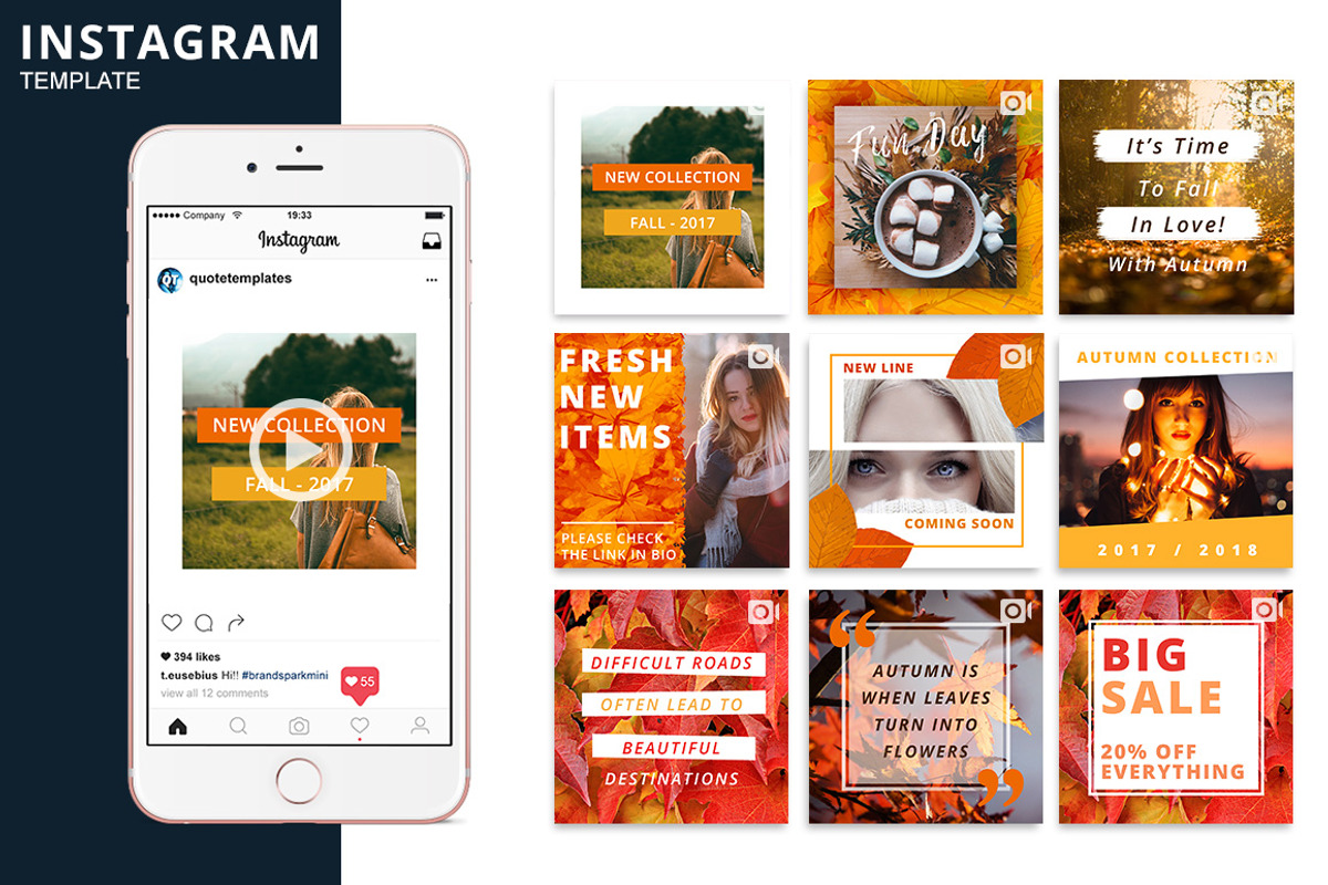 Autumn Instagram Animated Template, a Social Media Template by Brandspark Mini (Photo 1 of 2)