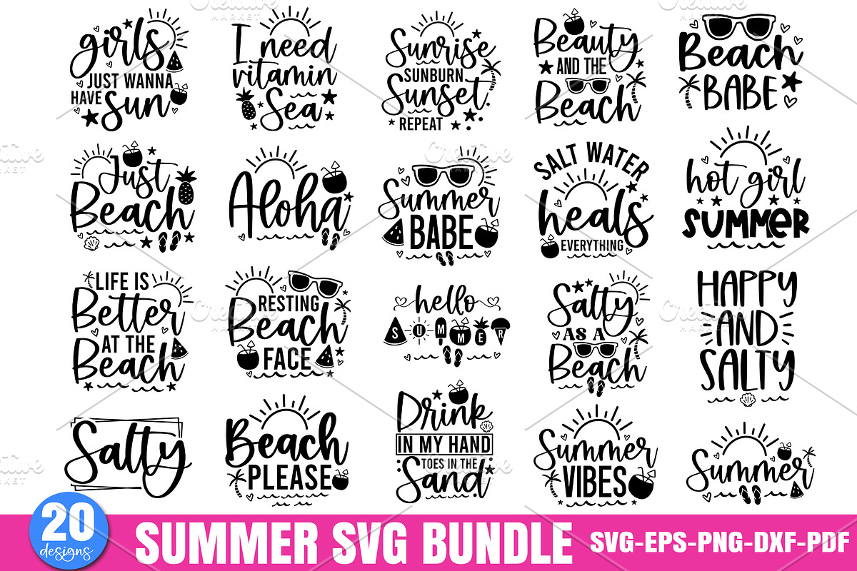 Summer SVG Bundle, Funny Beach Quote, a Graphic by Designer302 (Photo 1 of 22)
