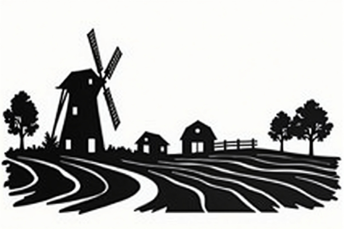 Dutch Windmill Field Set, an Illustration by BIPLOB EXPERT (Photo 4 of 10)