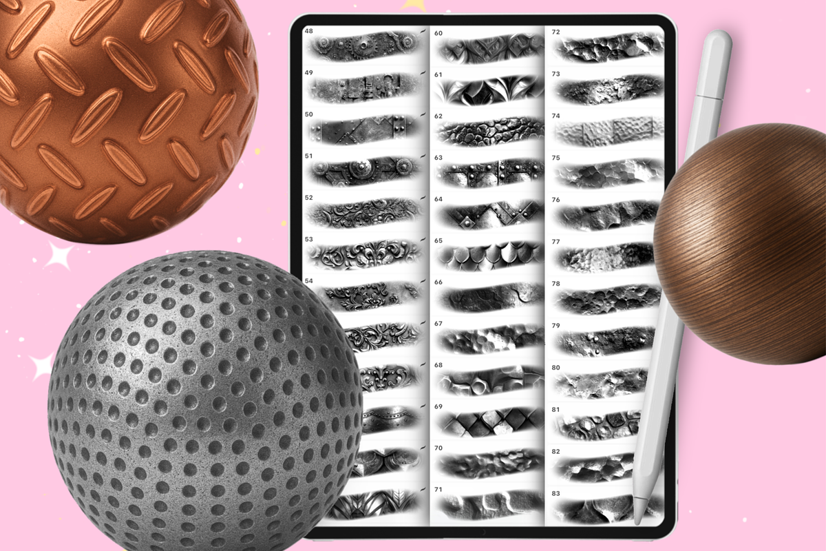 Procreate Metallic texture brushes, a Brush Add-On by Revabrush (Photo 8 of 8)