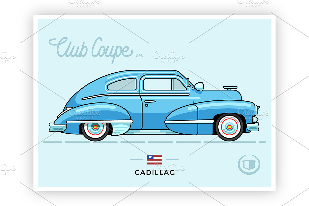 Vintage vector Cadillac Club Coupe, an Education Illustration by Spiner144