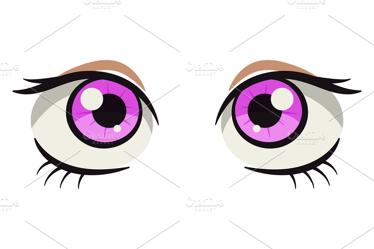 Anime Style Vector Set of Flat Eyes., a Person Illustration by Gomolach (Photo 11 of 25)