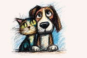 Quirky Dogs & Cats Illustrations, an Animal Illustration by PrintHaven Designs (Thumbnail 7 of 9)