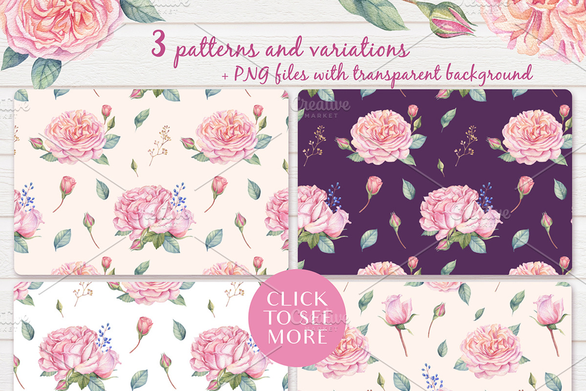 Watercolor Rose Garden, a Decorative Illustration by Irina Diasli (Photo 7 of 9)