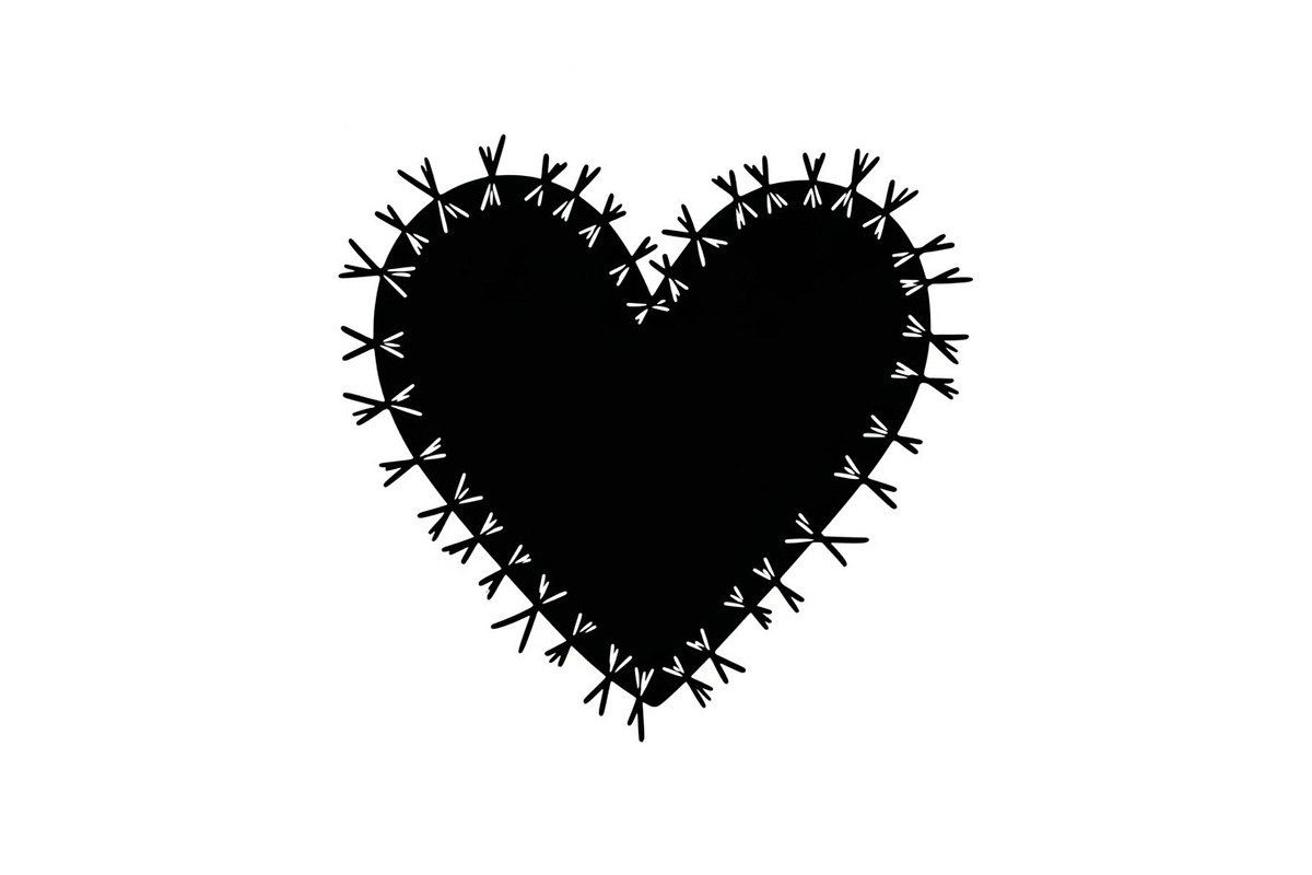 Stitched Heart Silhouette Vector Bun, an Illustration by Designs_River (Photo 34 of 41)