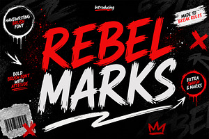 Rebel Marks, a Handwritten Font by cocodesign