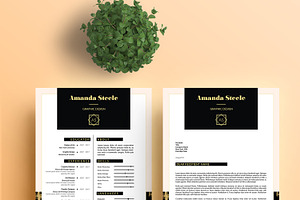 Black N Gold CV Resume Template / N