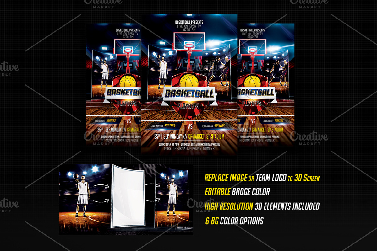Basketball Flyer, a Flyer Template by Basez Flyers (Photo 6 of 9)