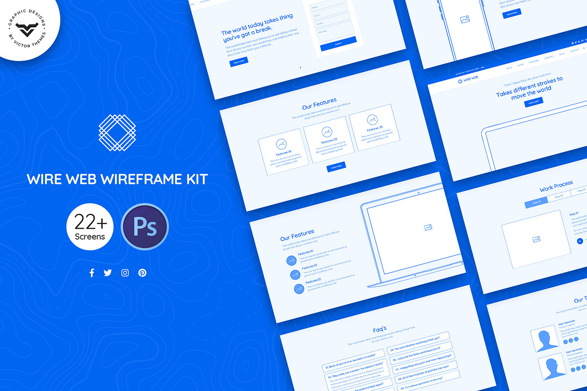 Wire Web Wireframe Kit, a Wireframe Template by VictorThemes