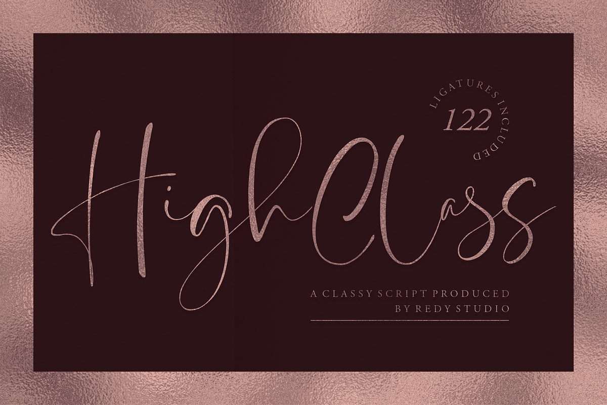 High Class – Handwritten Font, a Script Font by RedyStudio (Photo 1 of 15)
