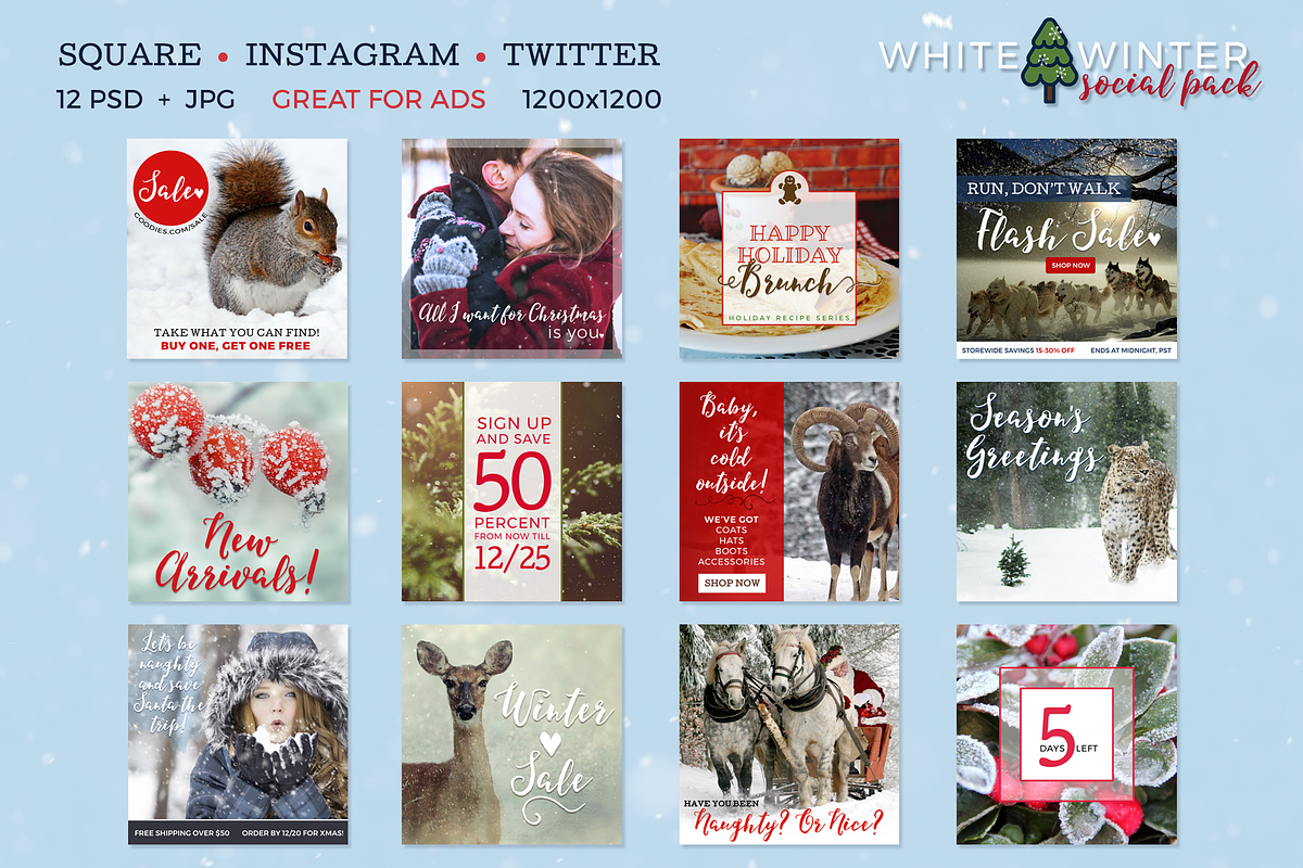 White Winter Social Media Pack, a Social Media Template by Fresh ID (Photo 4 of 4)