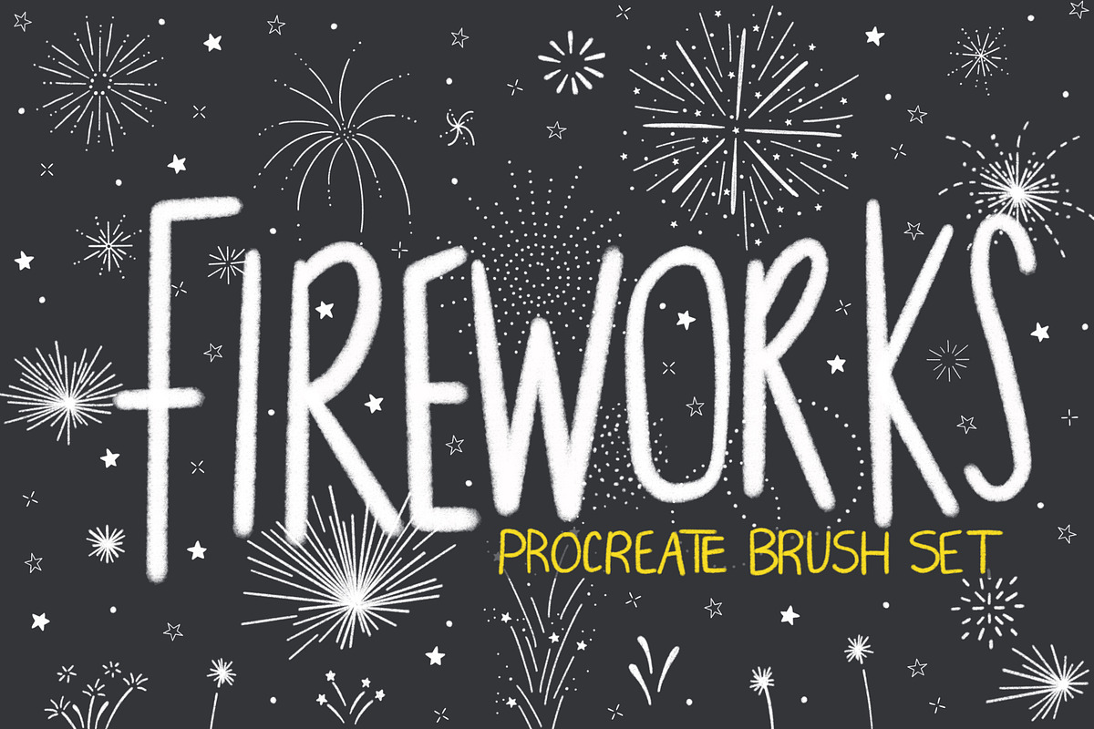 Fireworks Procreate Stamp Brush Set, a Brushes & More by Sometimes Crafter Studio (Photo 1 of 3)