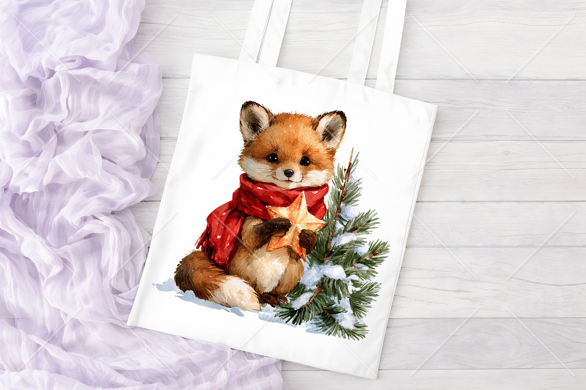 Whimsical Christmas Animals Clipart, a Seasonal Illustration by Canvas Craft (Photo 8 of 10)