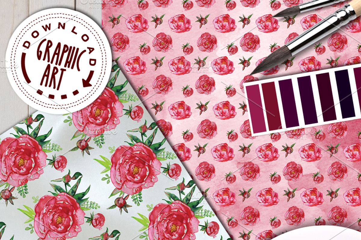 DIGITAL PAPER PATTERNS PACK, a Decorative Illustration by Download Graphic Art (Photo 3 of 6)