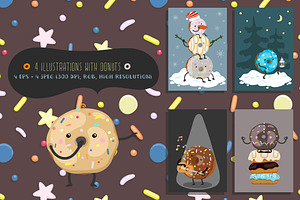 Donuts & Coffee. Graphic Set