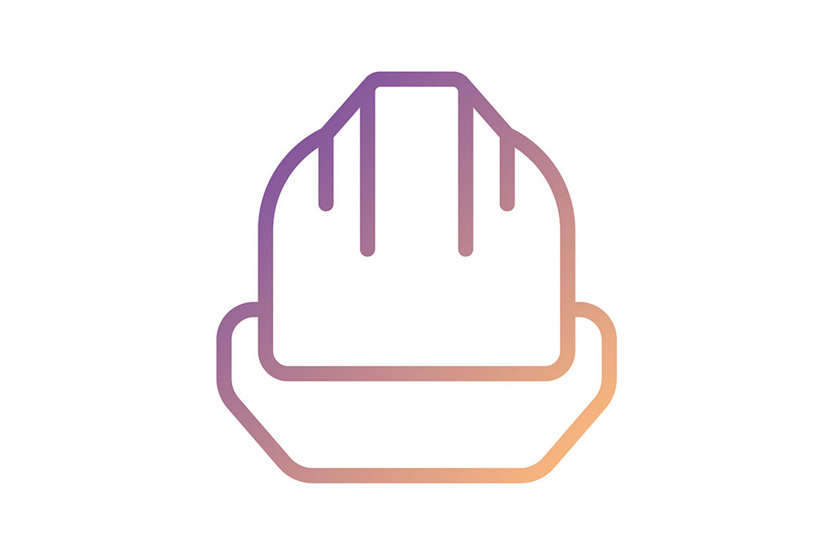 Hard hat pixel perfect gradient line, an Icon by IMG Visuals