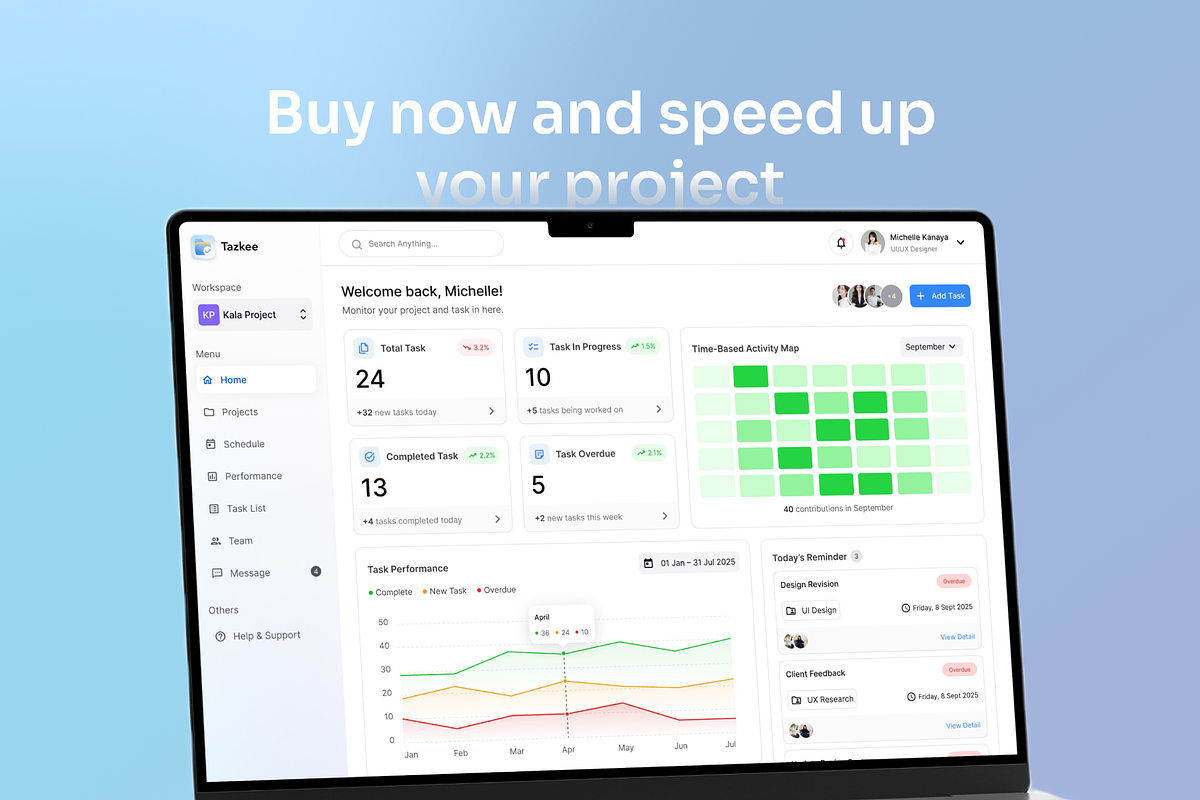 Tazkee - SAAS Project Management UI, a Landing Page Template by Agensip Design Agency (Photo 10 of 10)