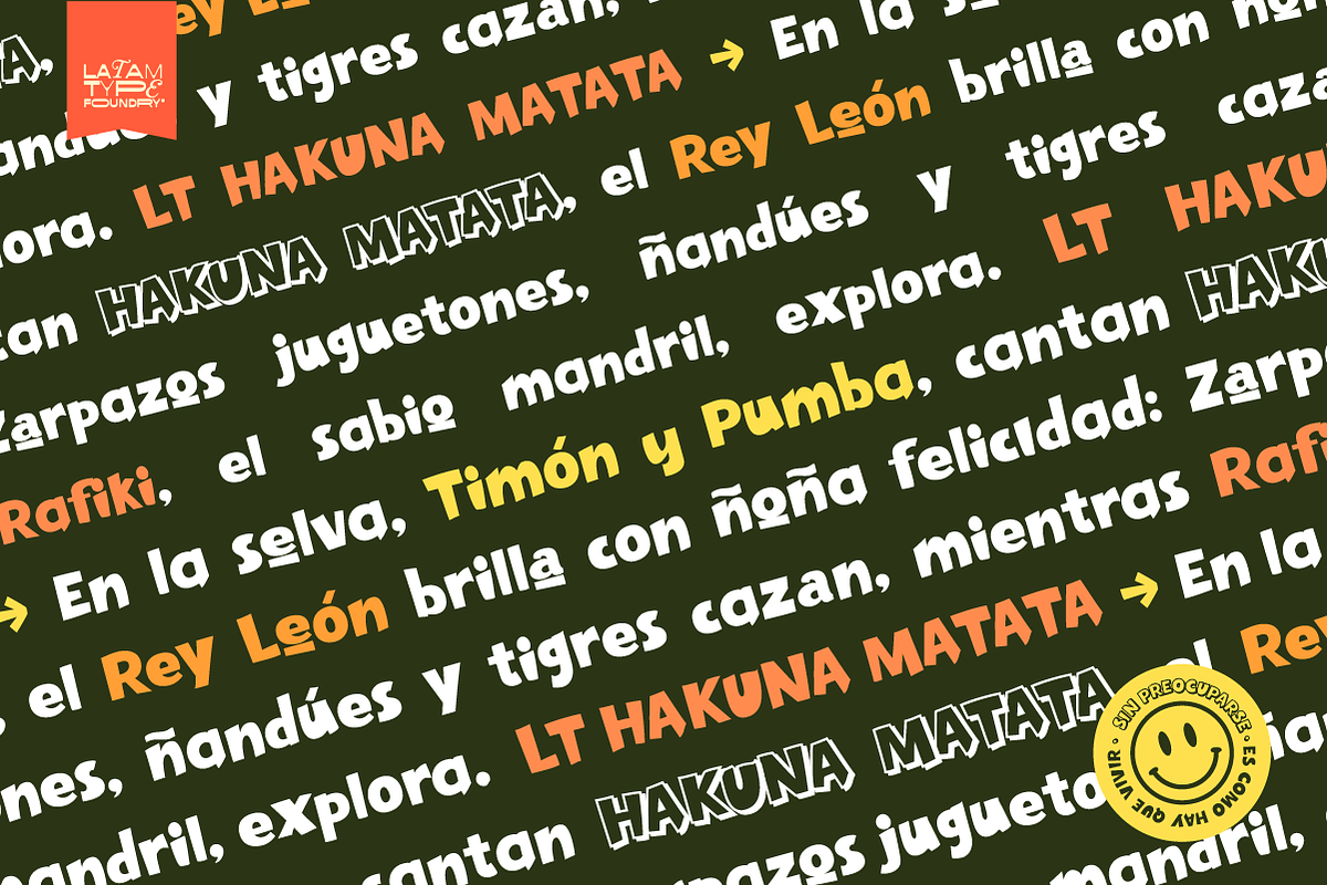 LT Hakuna Matata - Display Font, a Sans Serif Font by NasArt© (Photo 6 of 7)