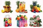 Watercolor Summer Vibe Clipart, an Illustration by DreamArtGraphic (Thumbnail 3 of 8)