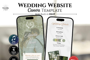 Dusty Green Wedding Website, a Landing Page Template by Everyday Perfection